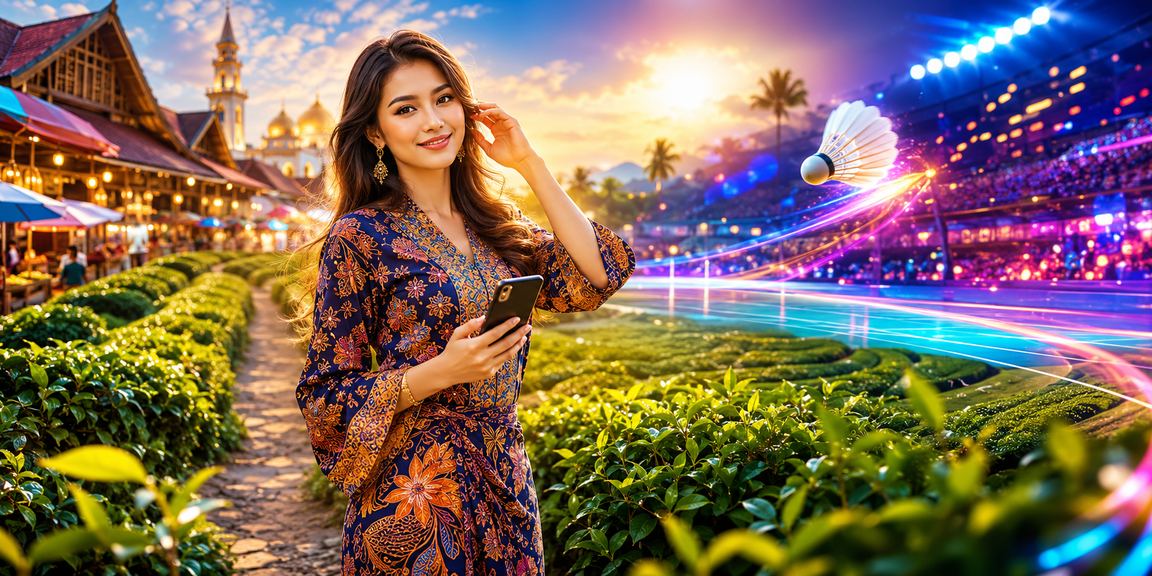Pengguna Kota Bharu mengakses platform pertaruhan sukan melalui telefon pintar dengan corak batik latar