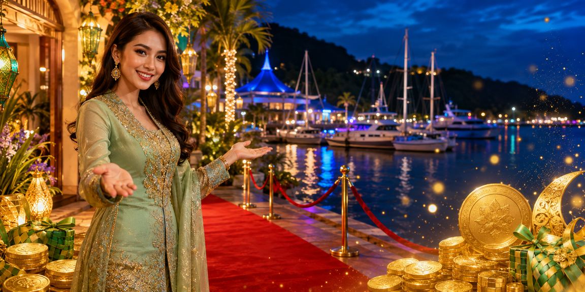 Permainan baccarat suasana Hari Raya di Langkawi dengan gaya Malaysia